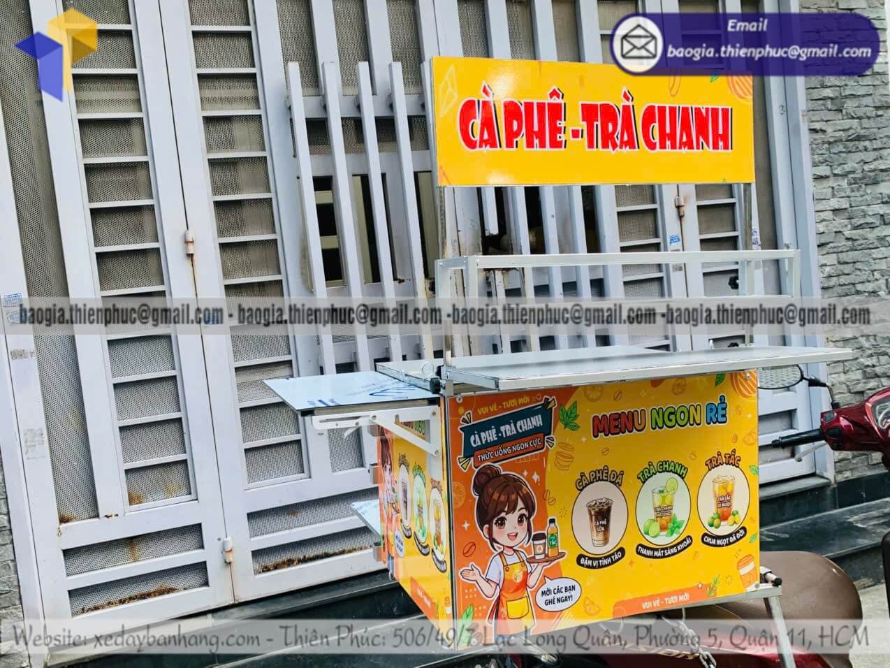 Báo giá thùng bán trà chanh dạo xếp gọn lắp xe máy muốn mở mô hình bán đồ uống