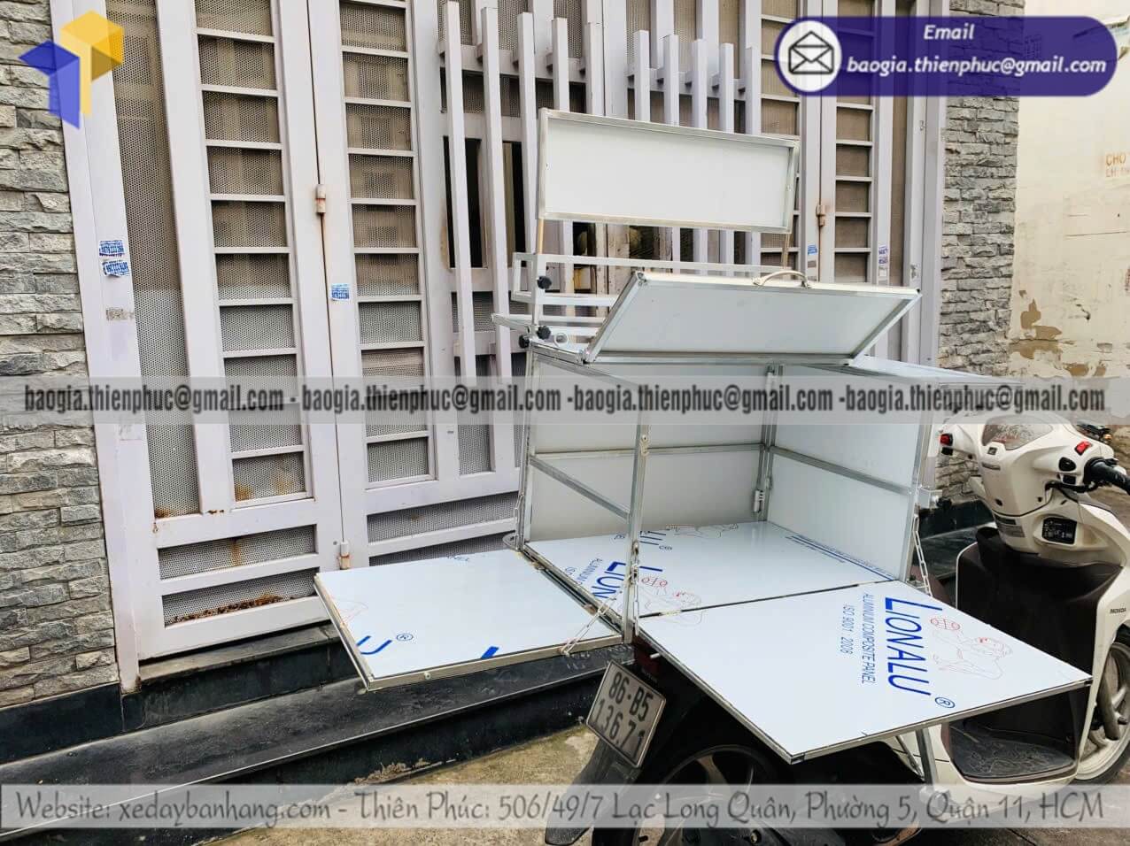 Đặt mẫu thùng xếp pha chế cafe dạo lắp sau xe máy 1.600.000 thiết kế theo yêu cầu