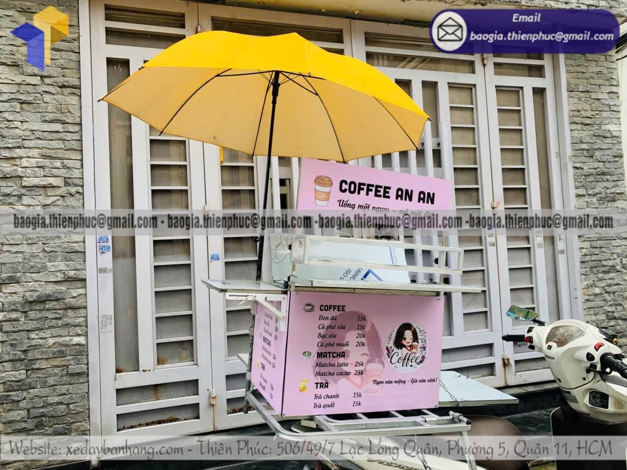 Đặt mẫu thùng xếp pha chế cafe dạo lắp sau xe máy giá học sinh sinh viên dễ dùng
