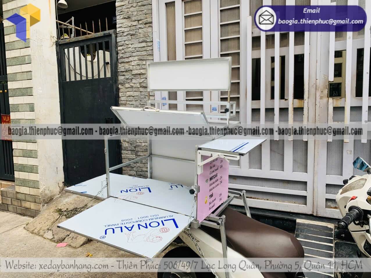Đặt mẫu thùng xếp pha chế cafe dạo lắp sau xe máy xưởng thiên phúc gia công theo thiết kế