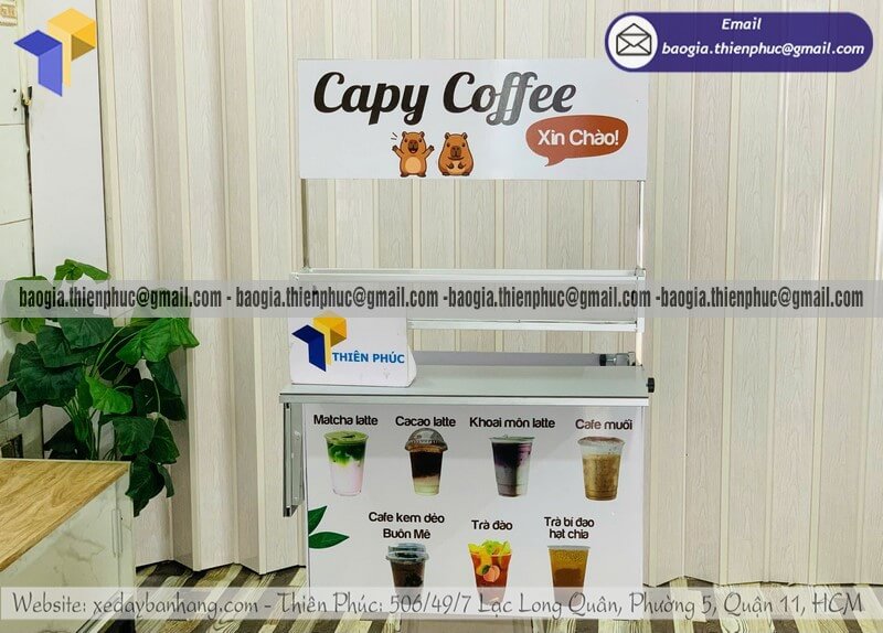Mua thùng bán cafe mang đi mini lắp xe máy lưu động