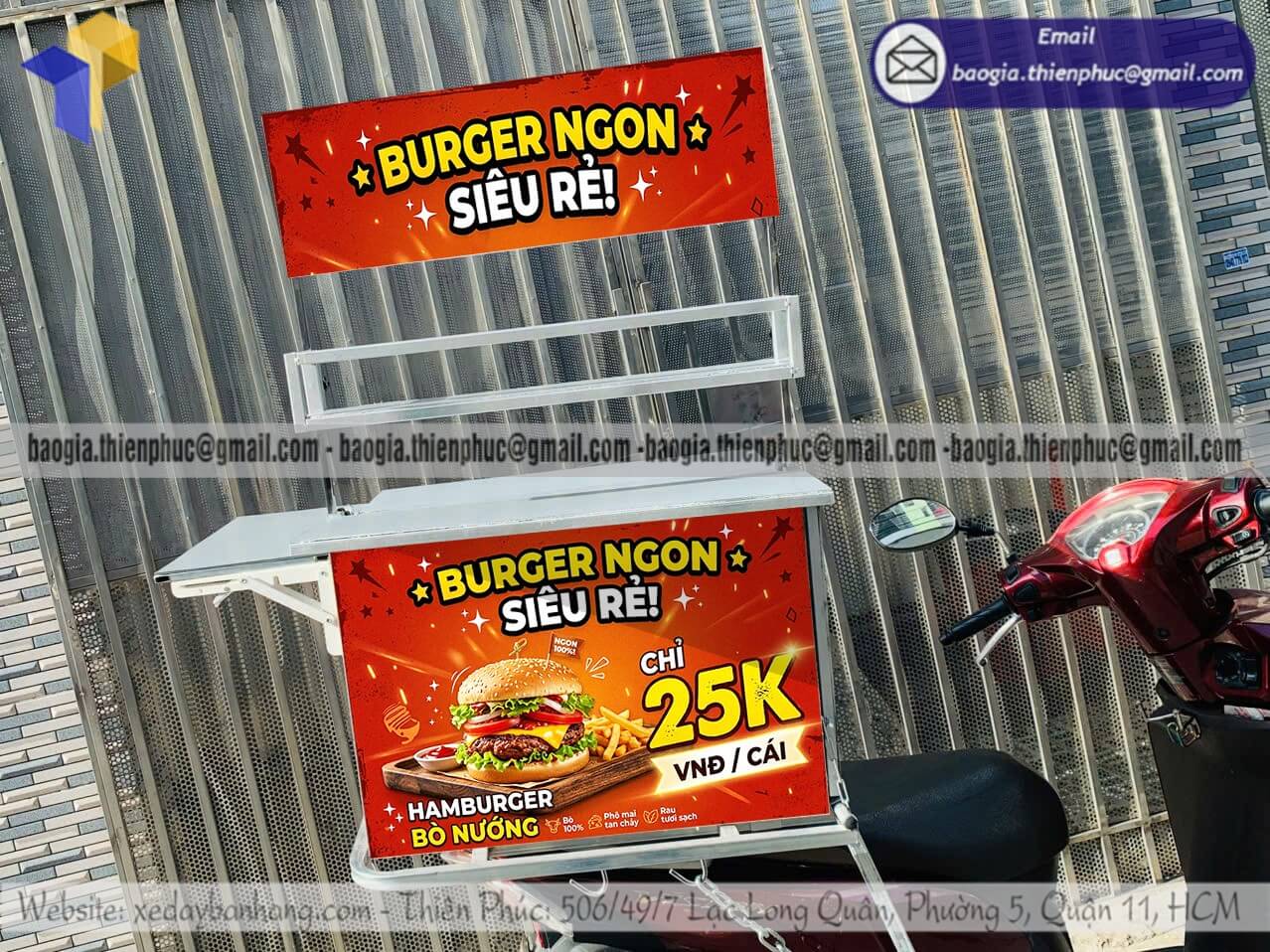 Báo giá thùng bán bánh xếp gọn gắn trên xe máy yêu cầu bán bánh bao bán bánh rán