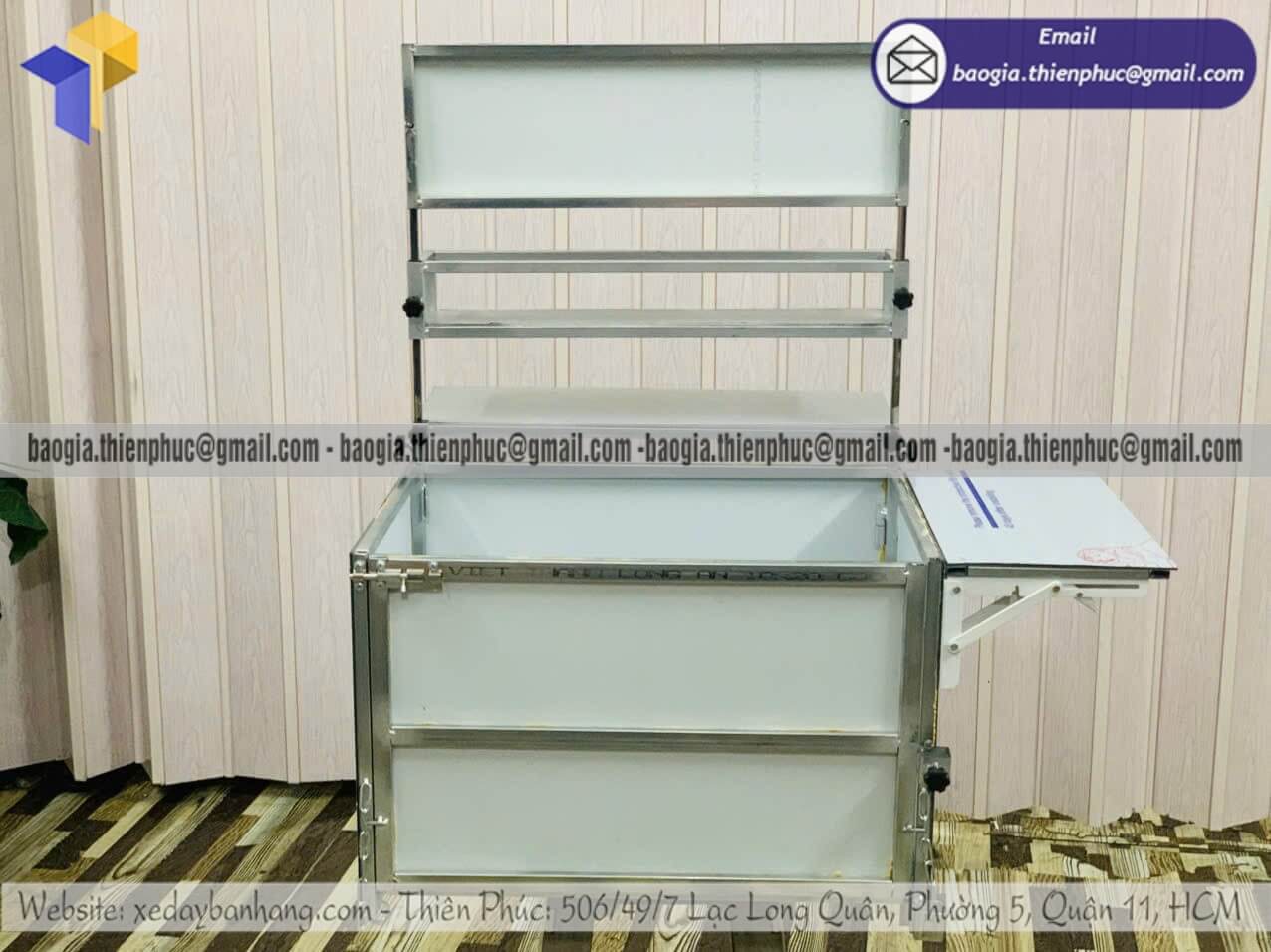 Đặt làm thùng xếp bán cafe gắn xe máy hàng rong gia công thùng cafe gọn nhẹ