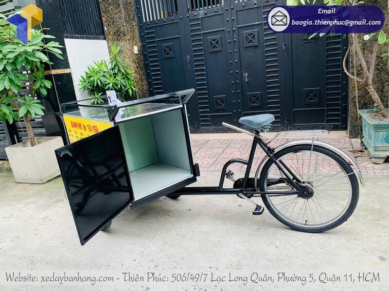 Xe đạp bán cafe lấy liền phù hợp vỉa hè, phục vụ nhanh, tiện lợi