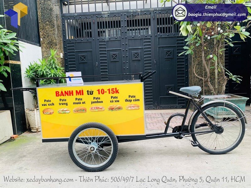 Mẫu xe đạp bán cafe lấy liền thiết kế đẹp, thu hút khách ngay tại xưởng