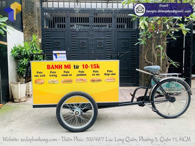 Mẫu xe đạp bán cafe lấy liền thiết kế đẹp, thu hút khách ngay tại xưởng