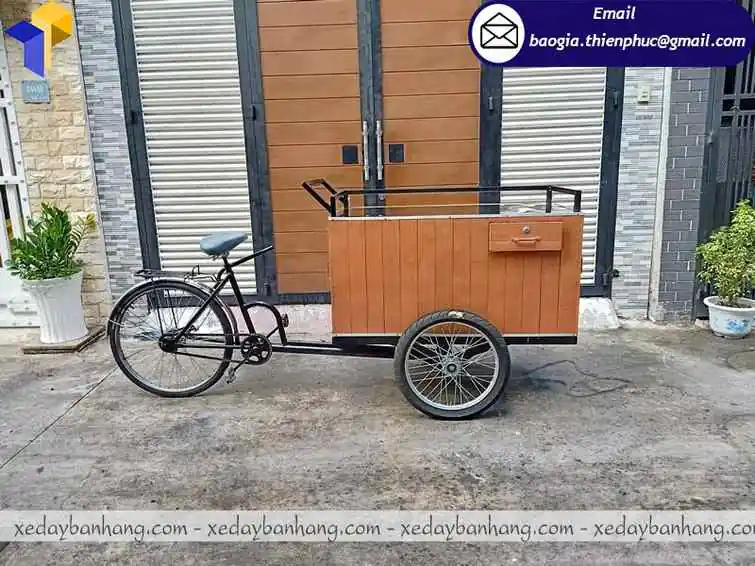 in ấn xe đạp bán café take away