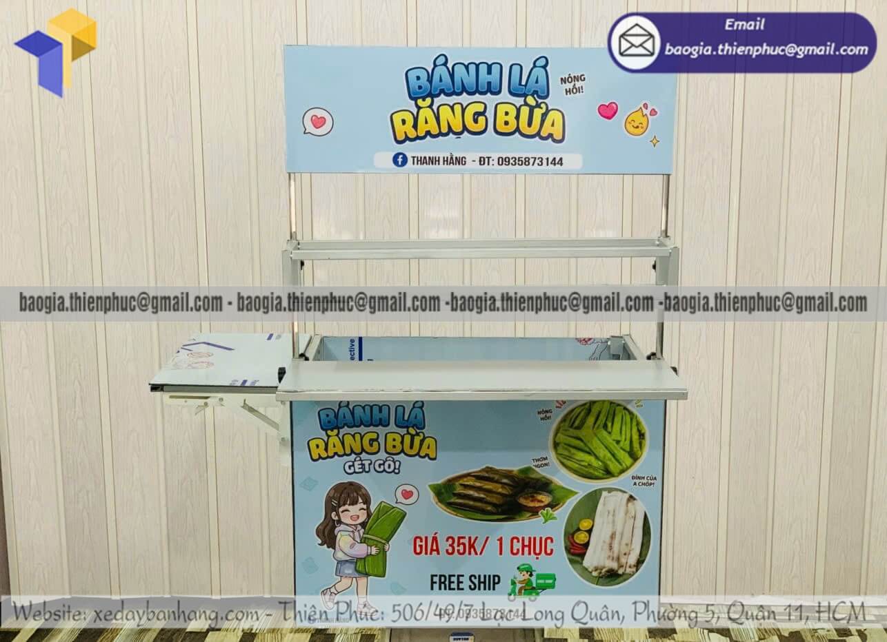 Mẫu thùng xếp đựng bán bánh lắp ráp gắn trên xe máy take away mang đi