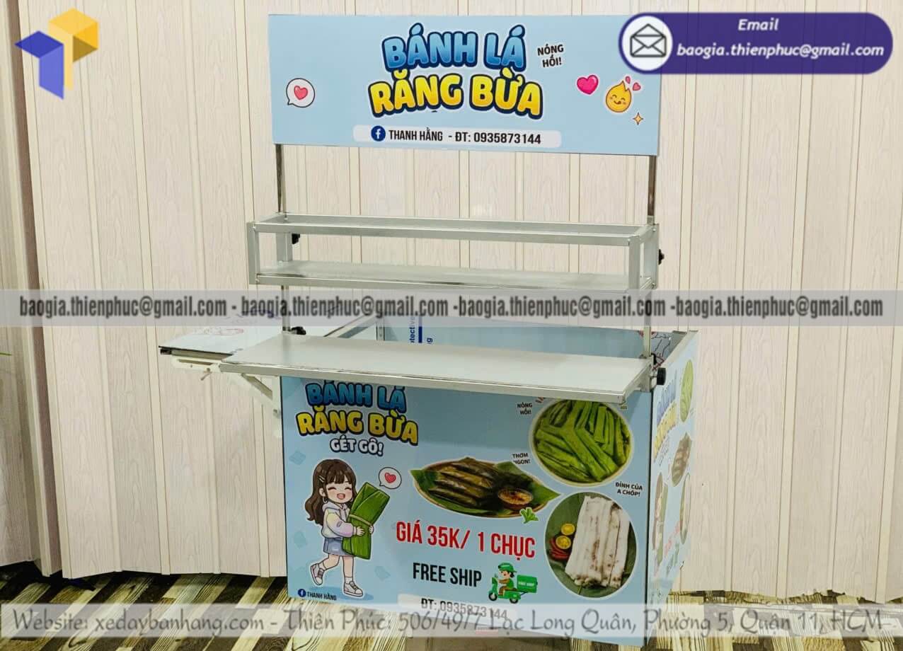 Mẫu thùng xếp đựng bán bánh lắp ráp gắn trên xe máy theo kích thước cho mô hình bán hàng