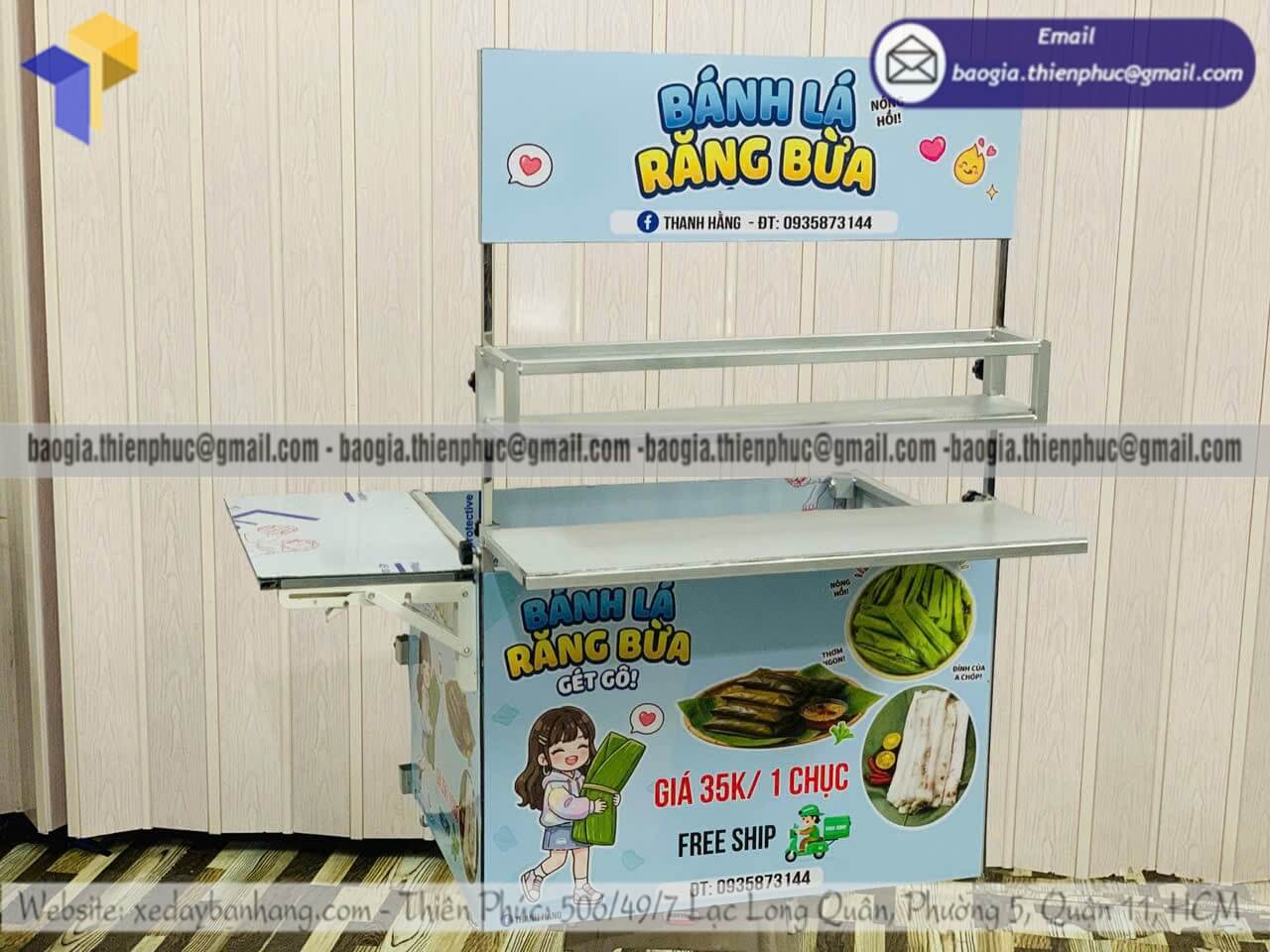 Mẫu thùng xếp đựng bán bánh lắp ráp gắn trên xe máy bán ở HCM gọn mà xịn