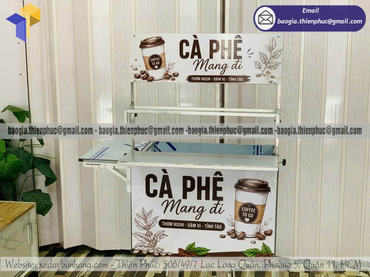Mẫu thùng xếp gọn bán cafe dạo lắp trên xe máy thiên phúc bán chuyên nghiệp