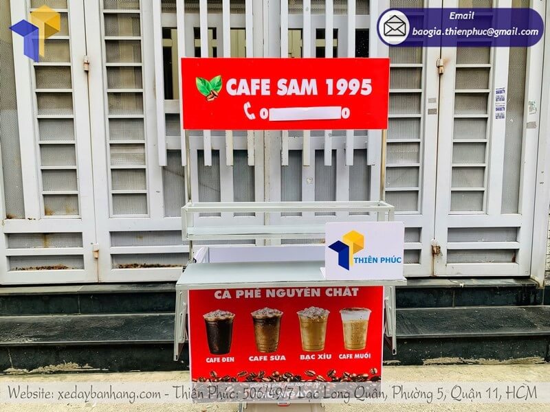 Mua thùng cafe gắn sau xe kèm dù – dễ di chuyển, bán linh hoạt