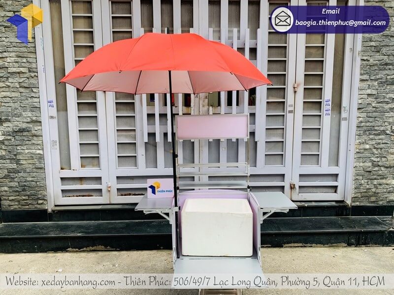 Mua thùng cafe gắn sau xe kèm dù giá tốt, tiện lợi