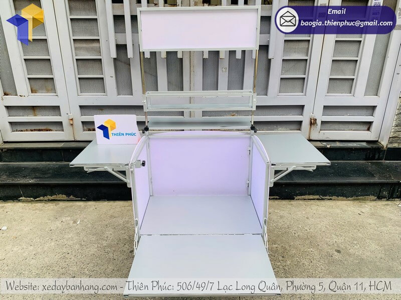 Mua thùng cafe gắn sau xe kèm dù in logo