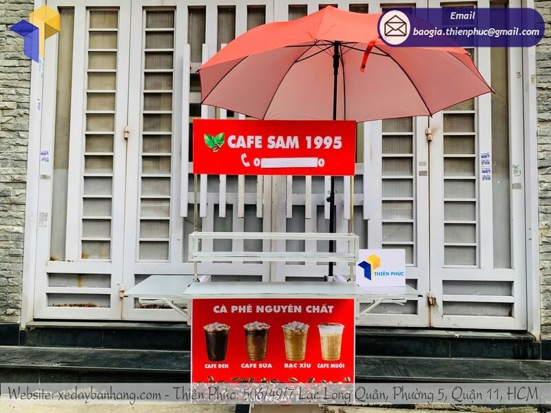 Mua thùng cafe gắn sau xe kèm dù