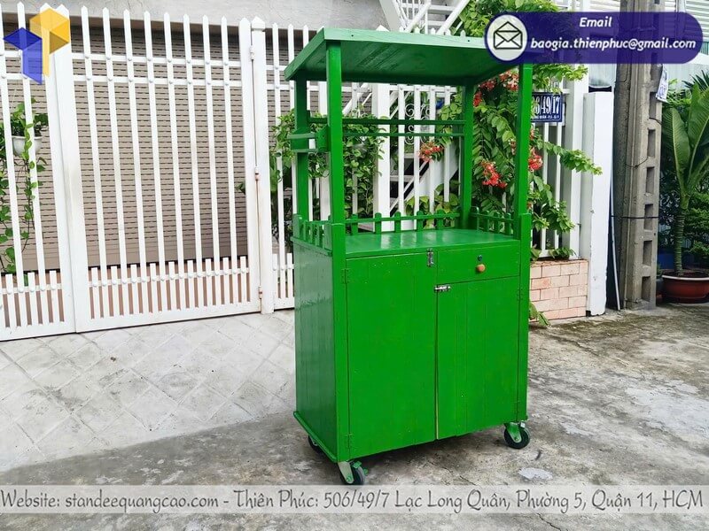 Nhận làm quầy gỗ bán cafe take away đẩy di động giá rẻ có xuất hóa đơn VAT cho doanh nghiệp