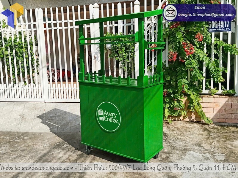 Nhận làm quầy gỗ bán cafe take away đẩy di động giá rẻ tại xưởng chọn mẫu chốt nhanh