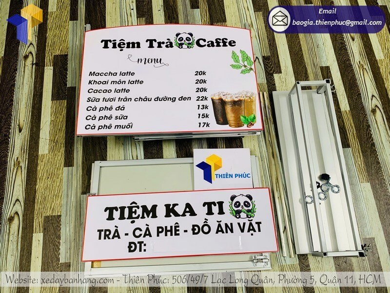 Thùng cafe thiết kế in logo thương hiệu nổi bật