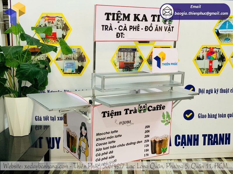 Mẫu thùng cafe gắn xe máy dễ di chuyển
