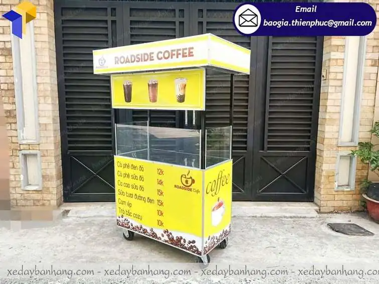 thiết kế tủ kiếng bán cà phê