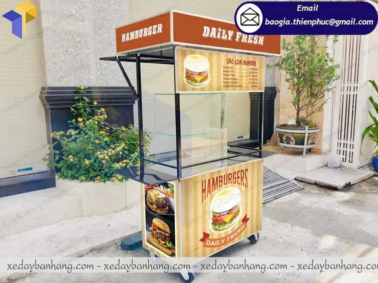thiết kế xe bán bánh mì hamburger