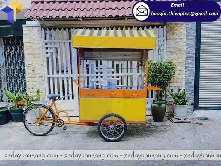 thiết kế xe đạp bán bánh mì lưu động