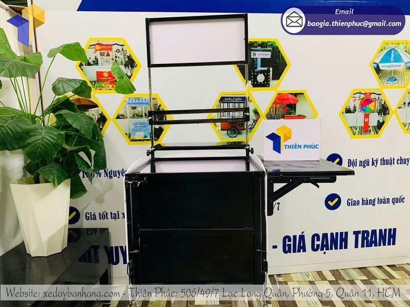 Thùng bán cafe đặt sau xe máy màu đen – Gọn nhẹ, tinh tế