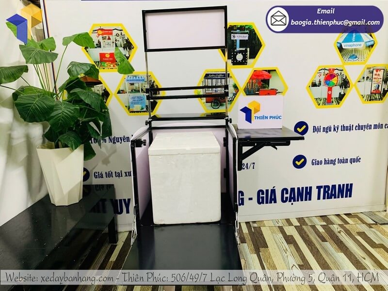 Thùng bán cafe đặt sau xe máy – Thiết kế riêng theo yêu cầu khách hàng