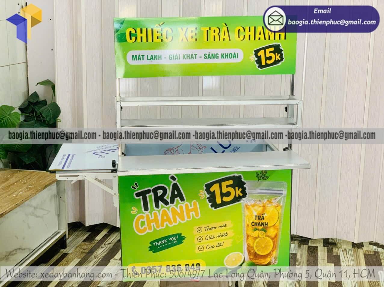 Thùng đựng bán trà chanh dạo xếp gọn lắp gắn xe máy gia công theo kích thước xe máy
