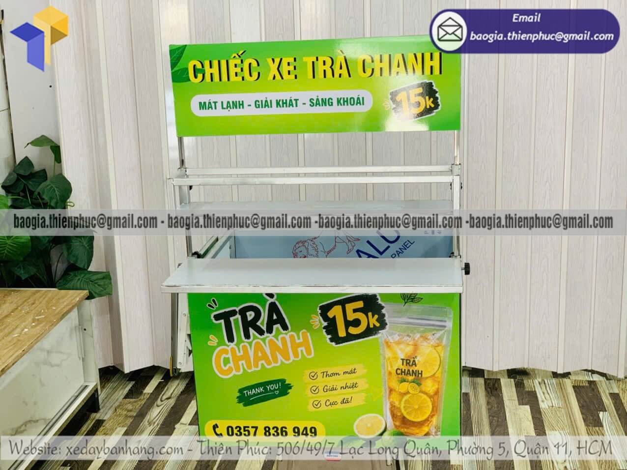 Thùng đựng bán trà chanh dạo xếp gọn lắp gắn xe máy cho shop quán nước nhỏ