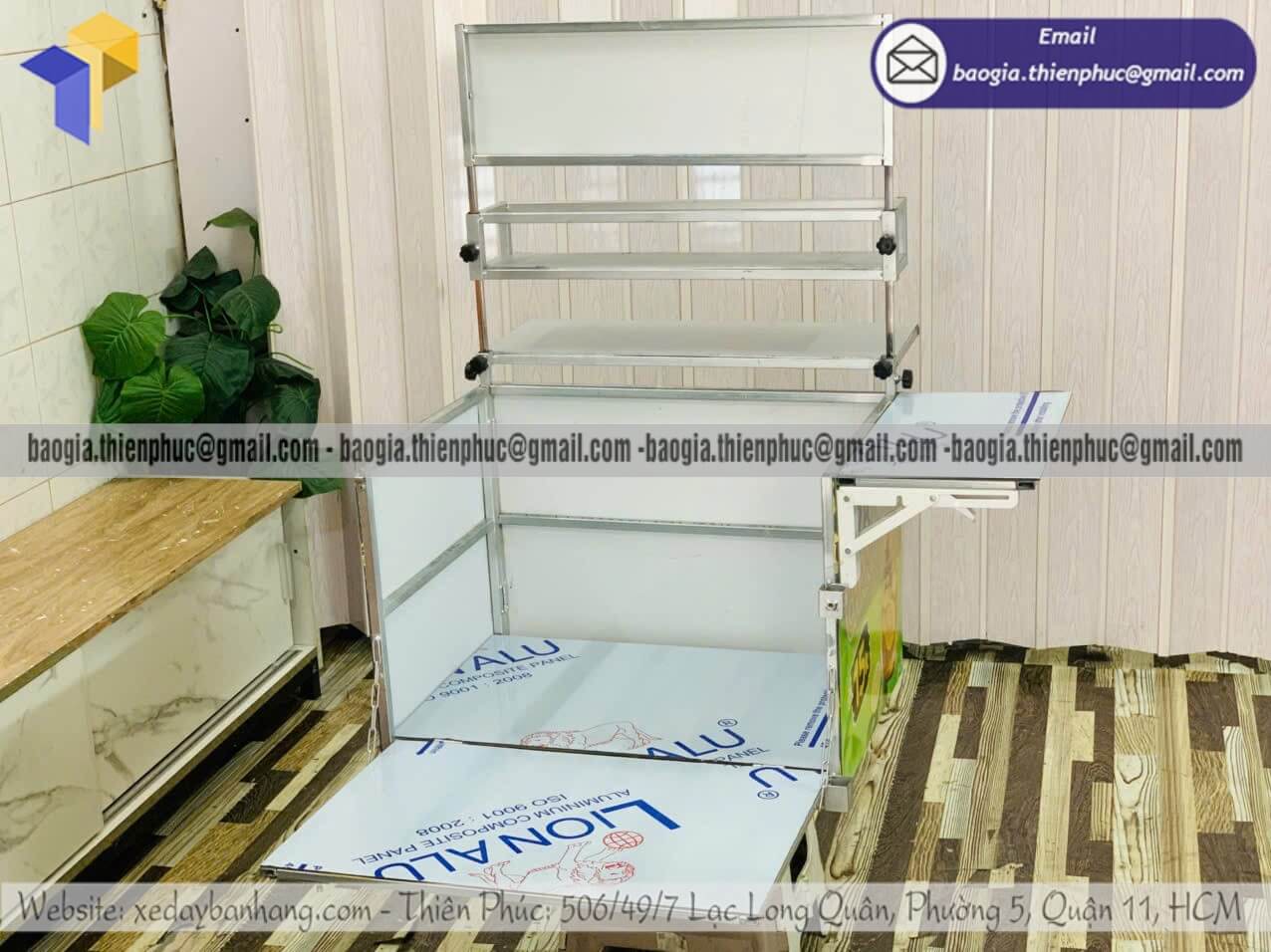 Thùng đựng bán trà chanh dạo xếp gọn lắp gắn xe máy gia công theo yêu cầu