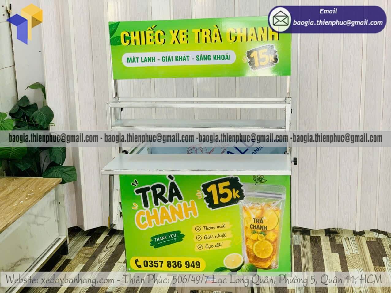 Thùng đựng bán trà chanh dạo xếp gọn lắp gắn xe máy