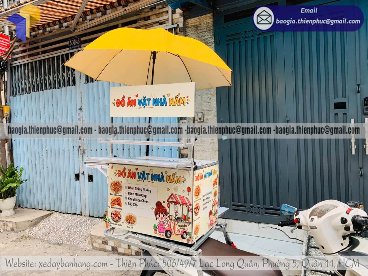 Thùng lắp ráp bán đồ ăn vặt chạy bán rong gắn xe máy gia công theo yêu cầu cho team bán hàng