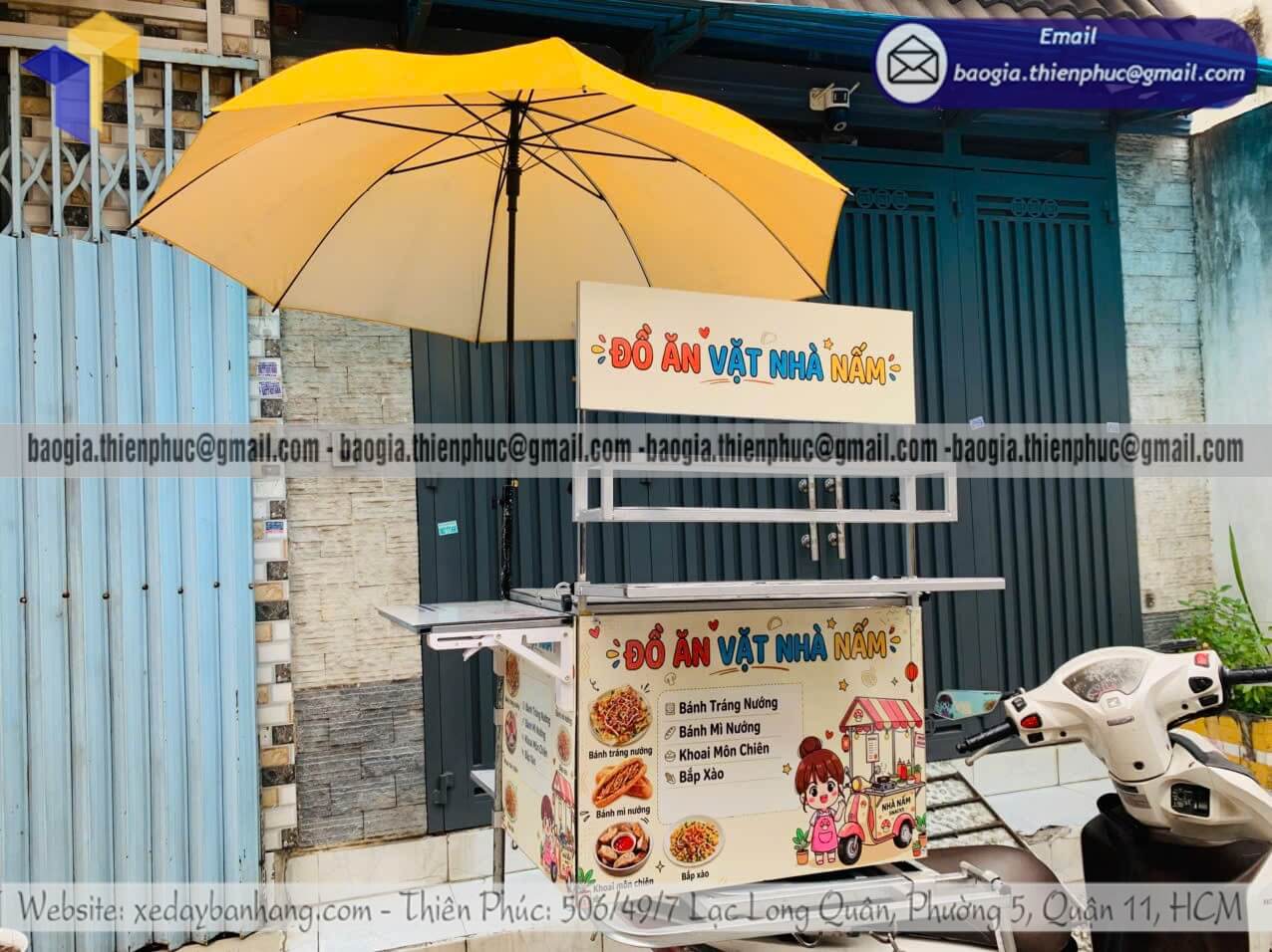 Thùng lắp ráp bán đồ ăn vặt chạy bán rong gắn xe máy quán ăn vặt mini chạy khách mỗi ngày