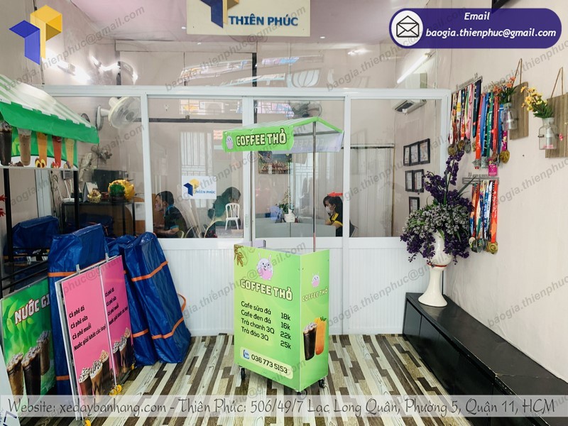 Xe gấp gọn bán cà phê đẹp