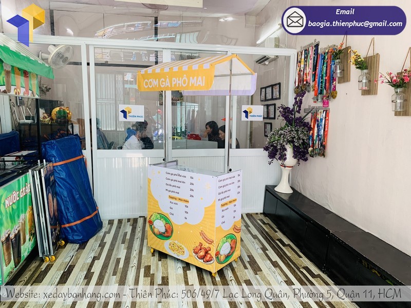 xe bán cơm gà gấp gọn rẻ