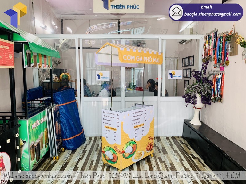 xe bán cơm gà gấp gọn uy tín