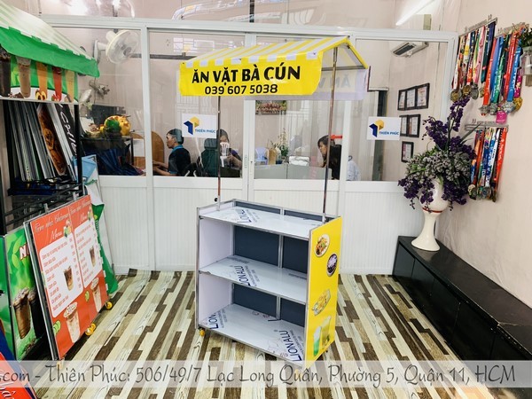 xe gấp gọn bán đồ ăn vặt