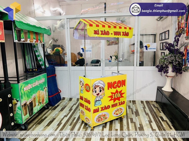 xe bán đồ ăn xếp gọn rẻ