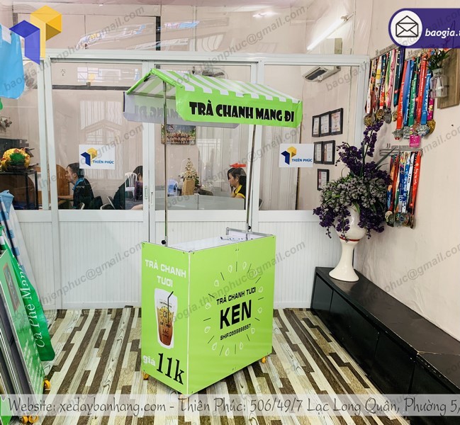 xe xếp bán trà trái chanh đẹp