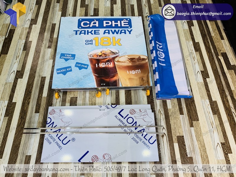 xe bán café gấp gọn