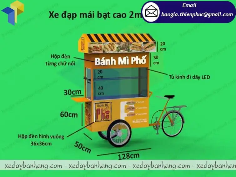 xưởng đóng xe đạp bán bánh mì lưu động