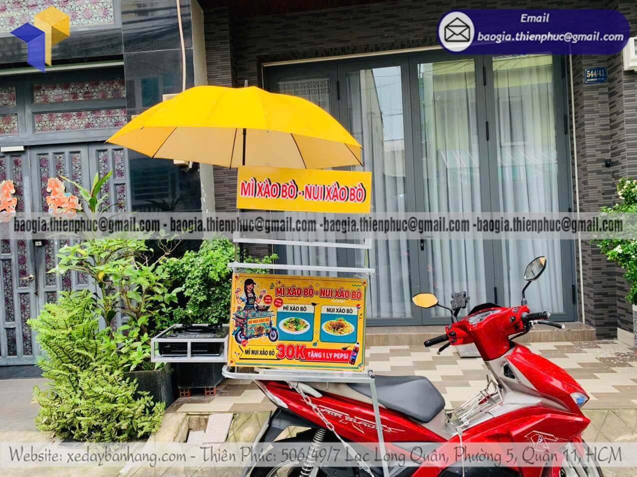 Xưởng sản xuất thùng xếp bán đồ ăn dạo gắn xe máy